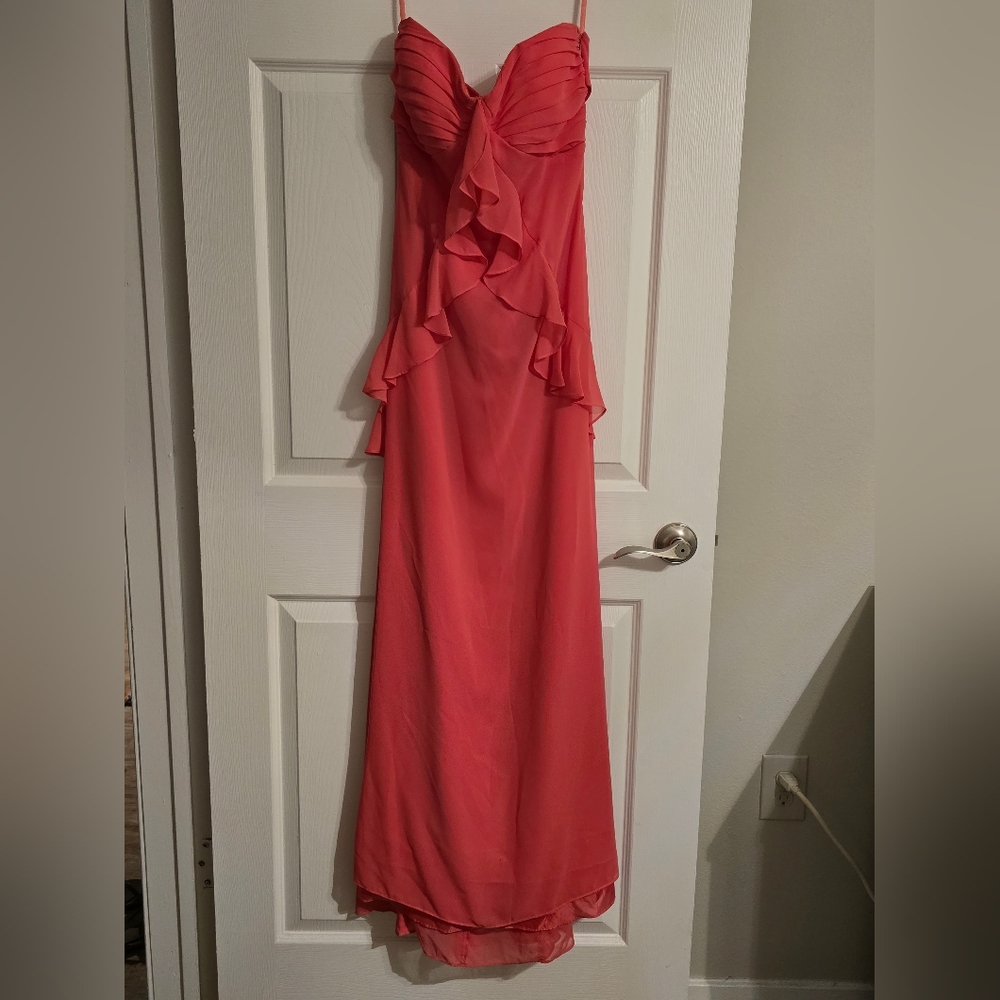 Elegant Coral Evening Gown